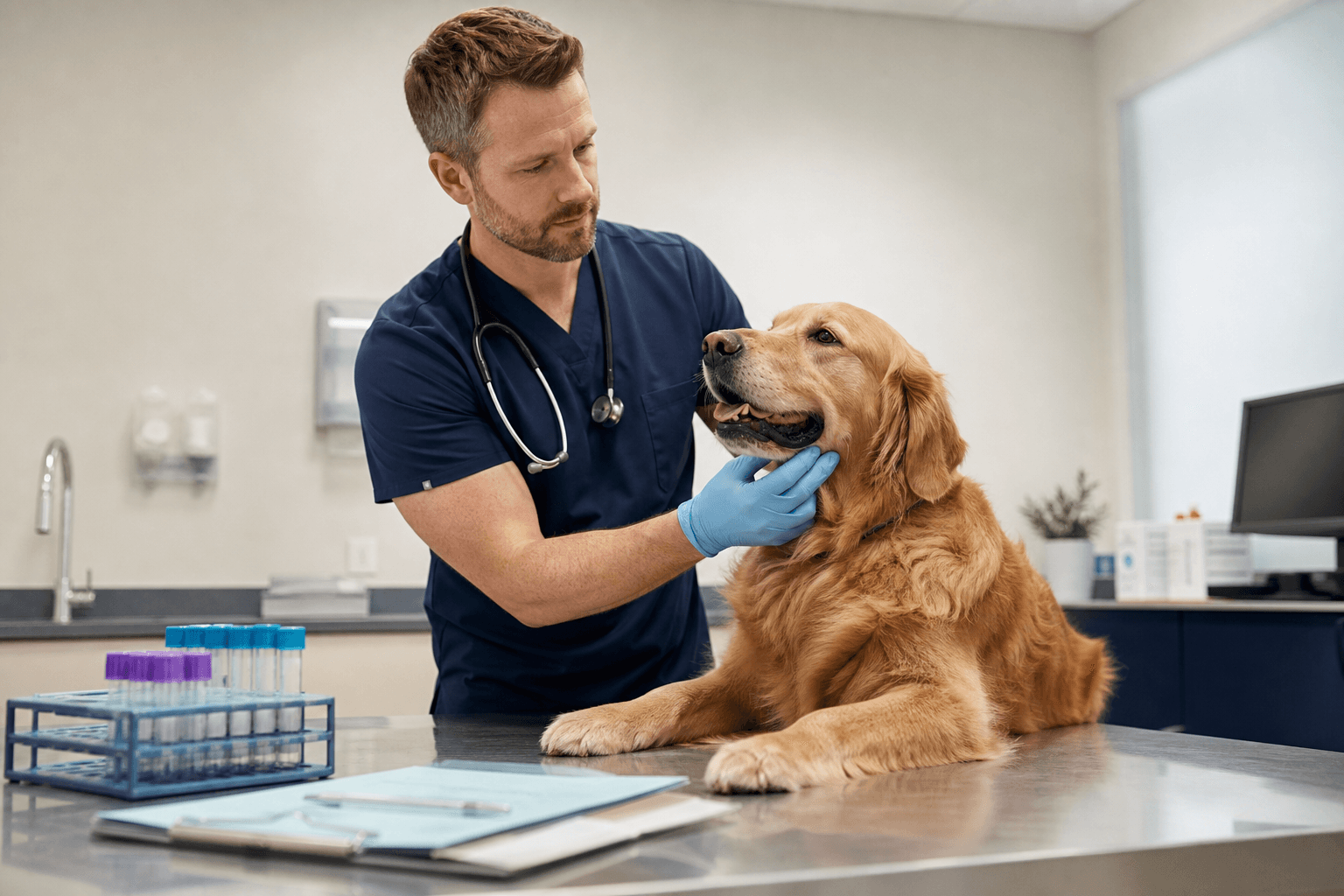 Médico veterinario con respaldo de laboratorio clínico para el cuidado de pacientes